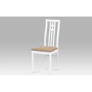 Jedálenská stolička BC-2482 drevo / látka Autronic Biela