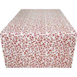 Behúň na stôl červené lístie 50x150 cm MADE IN ITALY