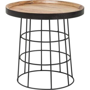 Čierno-hnedý odkladací stolík Kare Design Country Life, ⌀ 53 cm