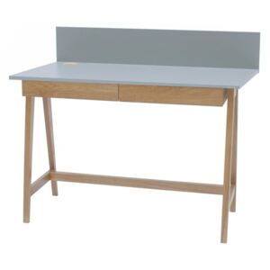 Sivý písací stôl s podnožím z jaseňového dreva Ragaba Luka, dĺžka 110 cm