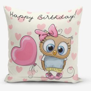 Obliečka na vankúš s prímesou bavlny Minimalist Cushion Covers Happy Birthday, 45 × 45 cm