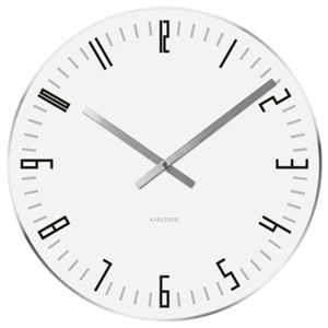 Karlsson Nástenné hodiny - Karlsson Slim Index White, OE 40 cm