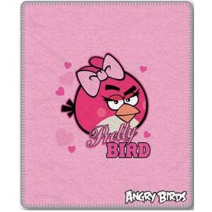 Jerry Fabrics Fleecová deka Angry Birds ružová 120x150