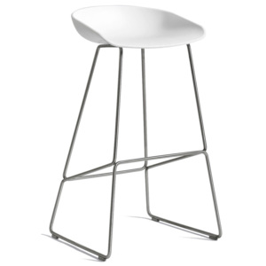 HAY Barová stolička AAS 38 High Stainless Steel, white