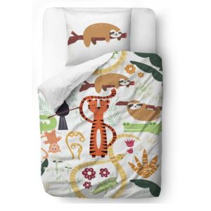 Bavlnené detské obliečky Mr. Little Fox Rain Forest Animals, 100 x 130 cm