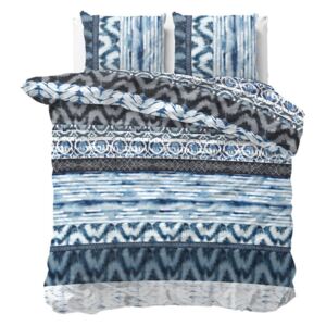 Modré bavlnené obliečky na dvojlôžko Sleeptime Sweet Shibori Retro, 240 × 220 cm