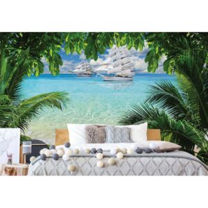 Fototapeta GLIX - Tropical Beach Paradise Island + lepidlo ZADARMO Vliesová tapeta - 208x146 cm