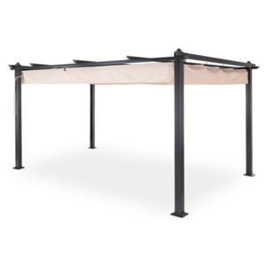 Blumfeldt Pantheon, pergola, prístrešok, 3 x 4 m, hliník, strieška proti slnku, polyester, béžová