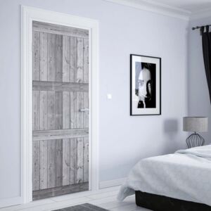 GLIX Fototapeta na dvere - Wood Plank Texture Black And White