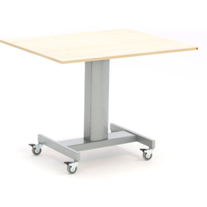 Počítačový stôl s kolieskami, 1000x800 mm, breza/šedá