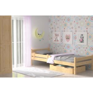 BRADOP borovicová posteľ L808 90×200 masiv