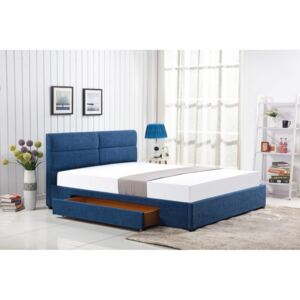 Halmar MERIDA 160x200 čalúnená posteľ so zásuvkou modrá