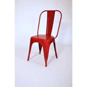 Stolička kovová červená