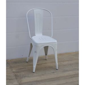 Stolička kovová biela