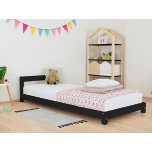 Benlemi Detská jednolôžková posteľ s čelom Dreamy Rozmer: 70x160 cm, Farba hranolov: Čierna, Farba plôch: Čierna