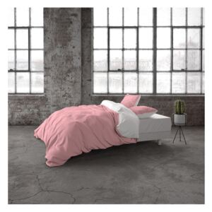 Ružové bavlnené obliečky na jednolôžko Primaviera Deluxe Tone, 140 × 220 cm