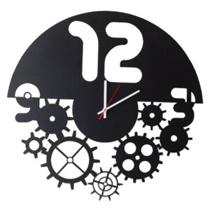 P.made Moderné kovové industrial hodiny 60x59cm tiché čierne