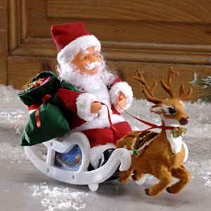 Magnet 3Pagen Santa Claus so saňami + hudba