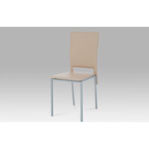 Jídelní židle koženka cappuccino / šedý lak DCL-245 CAP Autronic