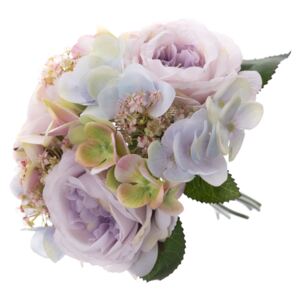 Umelá kytica ruží a hortenzií Olivia, 28 cm