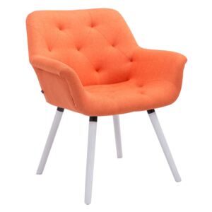 Stolička s podrúčkami Cass látka, drevené nohy biele Farba Oranžová