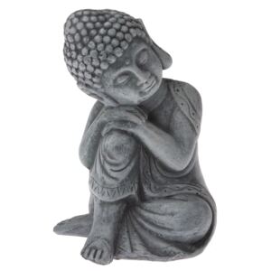 Betónová soška Budhu, 12 x 16 cm, sivá