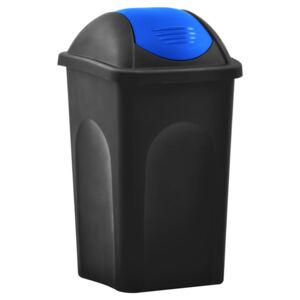 Odpadkový kôš s otočným vekom 60l čierno-modrý