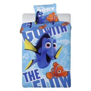Textylia Detské bavlnené obliečky Disney Finding Dory / Nemo 140x200cm / 70x80cm modré