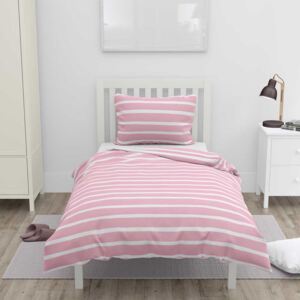 Home Elements Bavlnené obliečky na jednolôžko, ružové, biele prúžky