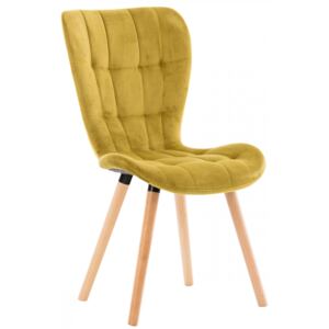 Stolička Elda ~ zamat, drevené nohy natura Farba Žltá