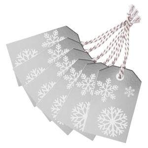 X-MAS Menovky na darčeky vločka, súprava 6 ks