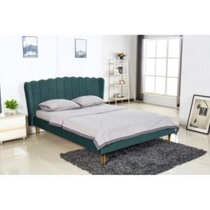Manželská posteľ VALVERDE 160 x 200 cm Halmar Tmavo zelená