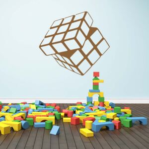 GLIX Rubikova kocka - samolepka na stenu Hnedá 30 x 28 cm