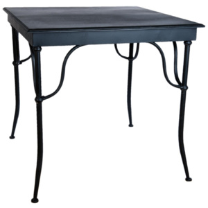 Čierny kovový jedálenský stôl Didier s odieraním - 82 * 82 * 77 cm