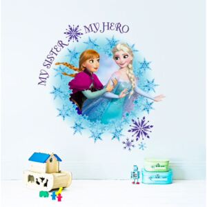 Samolepka na stenu "Elsa a Anna 2" 50x50cm