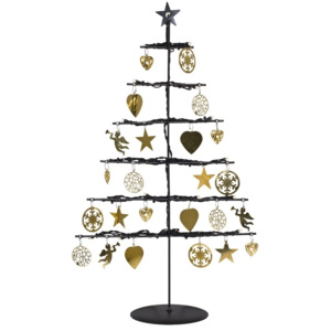 Markslöjd Markslöjd 704162 - LED Vianočná dekorácia BORKEN 21xLED/0,06W/3xAA čiernozlatý stromček ML0093 + záruka 5 rokov zadarmo