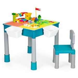 EcoToys Stôl na hranie, stoličky, kocky pre deti, HC464898