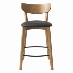 Dizajnová barová stolička Kian prírodná - čierna - posledný kus