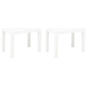 Záhradné lavičky 2 ks biele plastové