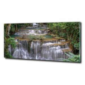 Foto obraz fotografie na skle Vodopád v lese cz-obglass-125x50-126131664