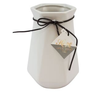 Home Elements Keramická váza 18*10,5*10,5 cm - rôzne farby Barva: biela