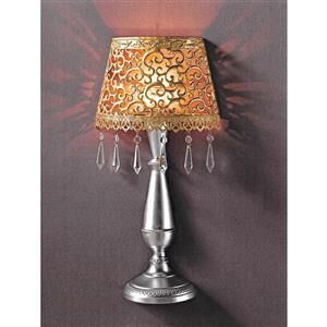 Nástenná dekoratívna kovová lampa zlatá/strieborná