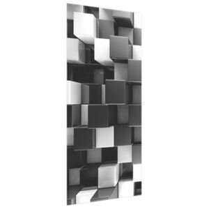 Samolepiaca fólia na dvere Čierno-biele 3D kocky 95x205cm ND2821A_1GV
