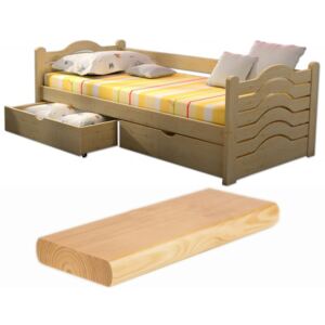 FA Detská posteľ Oľga 4 (200x90 cm) s úložnými priestormi - viac farieb Farba: Prírodná, Variant bariéra: Bez bariéry