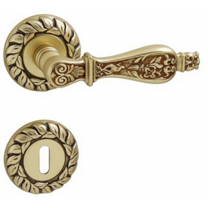 VÝPREDAJ Dverové kovanie MP Siracusa R (FG) - BB kľučka-kľučka otvor pre obyčajný kľúč/FG (francúzska zlatá)