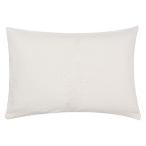 Biely bavlnený vankúš s výšivkou - 35*50 cm