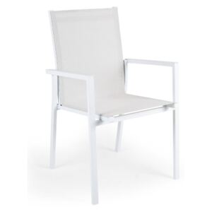 Záhradná stolička AVANTI - Biely rám– biely výplet