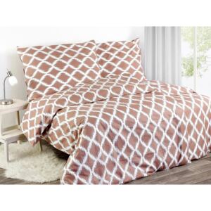 Goldea bavlnené posteľné obliečky vzor 454 - škoricovo hnedé 140 x 200 a 70 x 90 cm