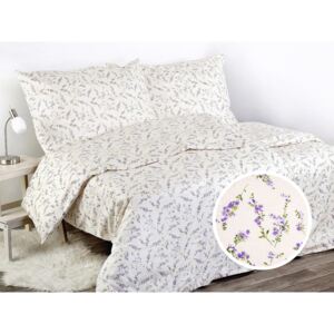 Goldea bavlnené posteľné obliečky vzor 504 - levanduľa 140 x 200 a 70 x 90 cm