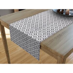 Goldea dekoračný behúň na stôl loneta - vzor geometrické tvary 50x180 cm